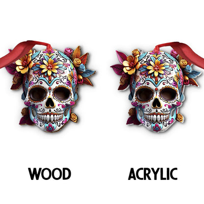 Floral Skull - Personalized Skull Ornament