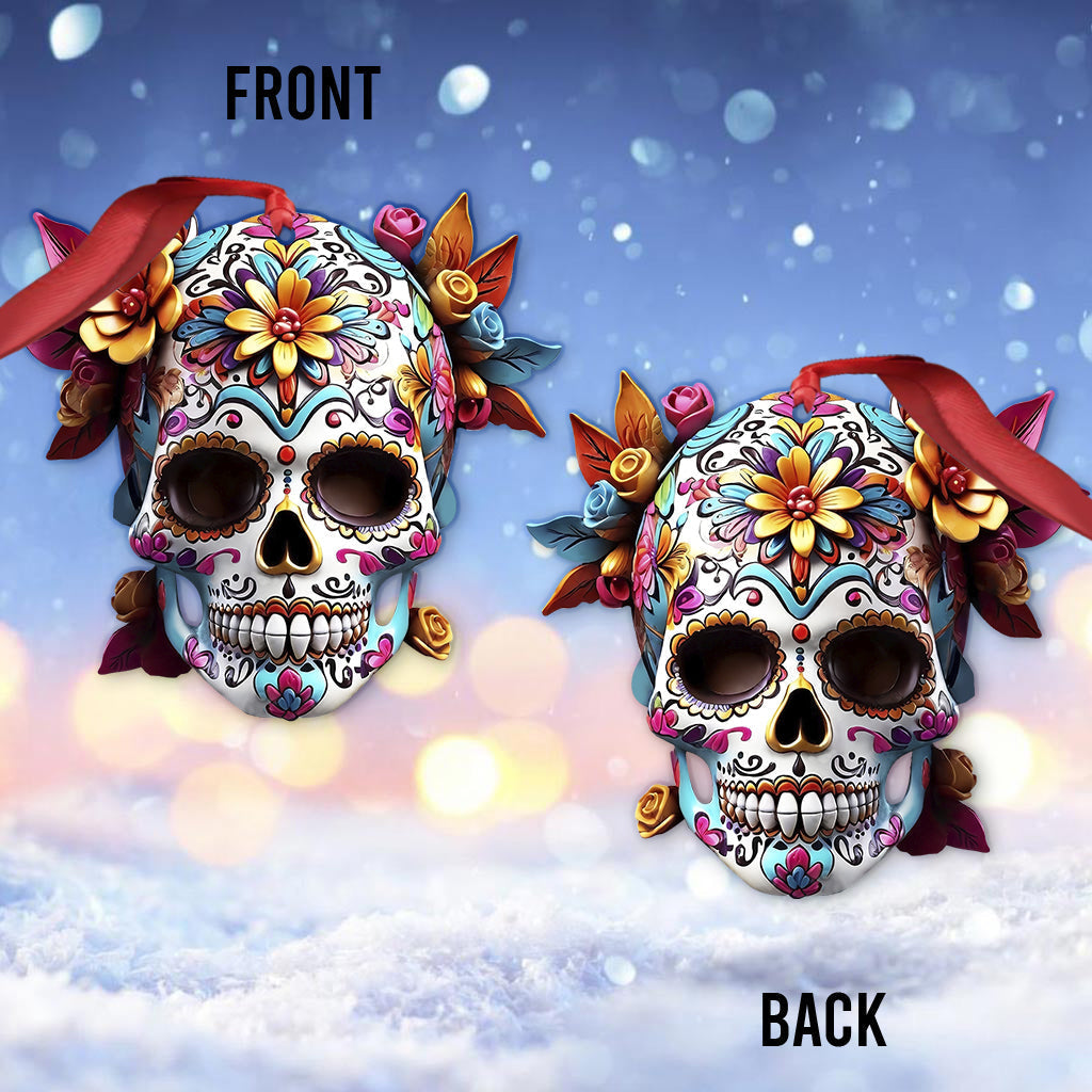 Floral Skull - Personalized Skull Ornament