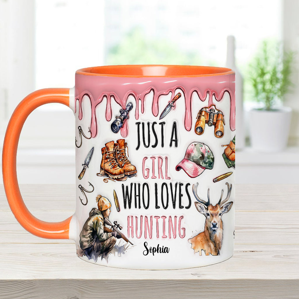 Just A Girl Who Loves Hunting - Personalized Hunting Accent Mug
