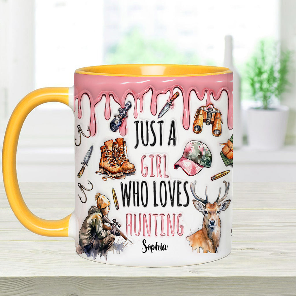 Just A Girl Who Loves Hunting - Personalized Hunting Accent Mug