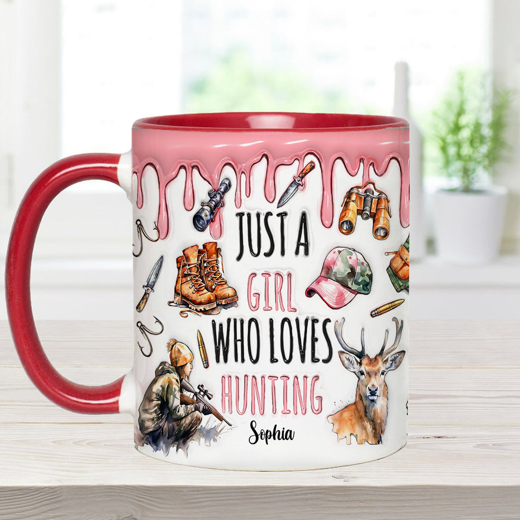 Just A Girl Who Loves Hunting - Personalized Hunting Accent Mug