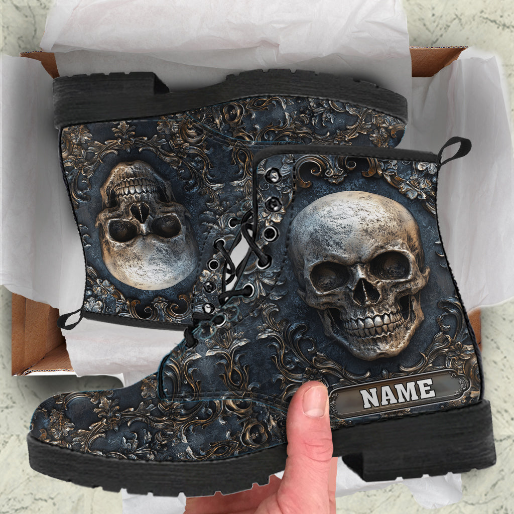Strong Skull - Personalized Skull Leather Boots