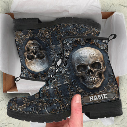 Strong Skull - Personalized Skull Leather Boots
