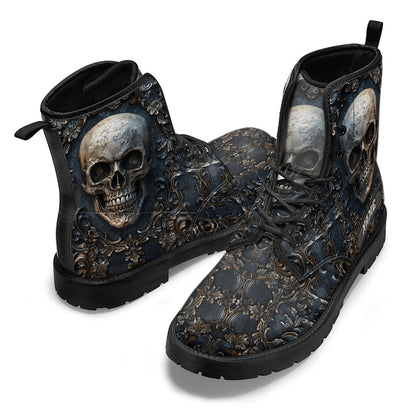 Strong Skull - Personalized Skull Leather Boots