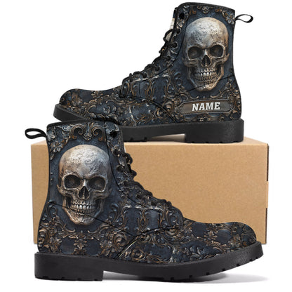 Strong Skull - Personalized Skull Leather Boots