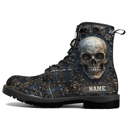 Strong Skull - Personalized Skull Leather Boots