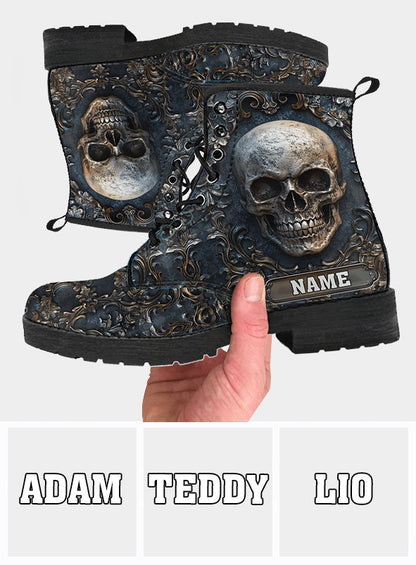 Strong Skull - Personalized Skull Leather Boots
