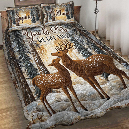 You & Me We Got This - Personalized Hunting Quilt Set
