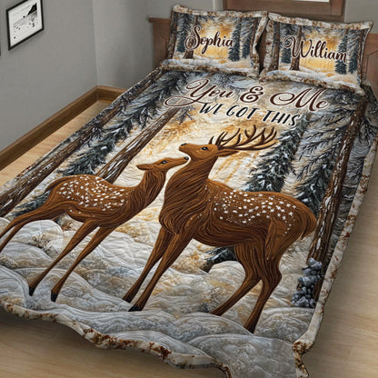 You & Me We Got This - Personalized Hunting Quilt Set