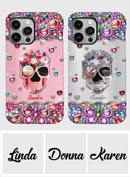 Sparkle Skull - Personalized Skull Full Print Phone Case
