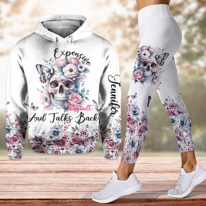 Floral Skull - Personalized Skull Hoodie and Leggings
