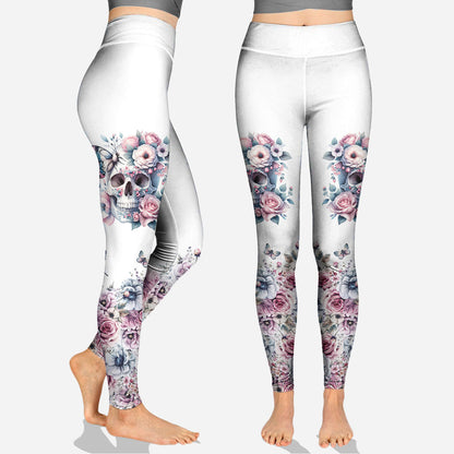 Floral Skull - Personalized Skull Hoodie and Leggings