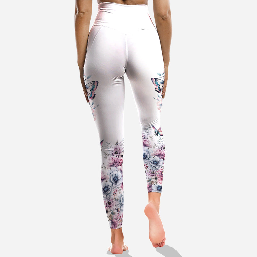 Floral Skull - Personalized Skull Hoodie and Leggings