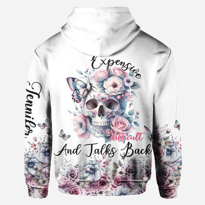 Floral Skull - Personalized Skull Hoodie and Leggings