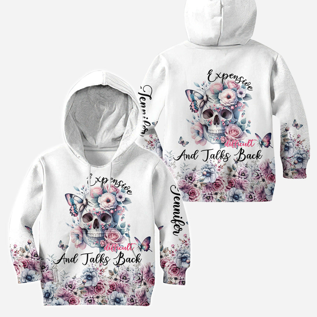 Floral Skull - Personalized Skull Hoodie and Leggings