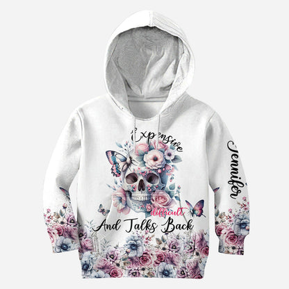 Floral Skull - Personalized Skull Hoodie and Leggings