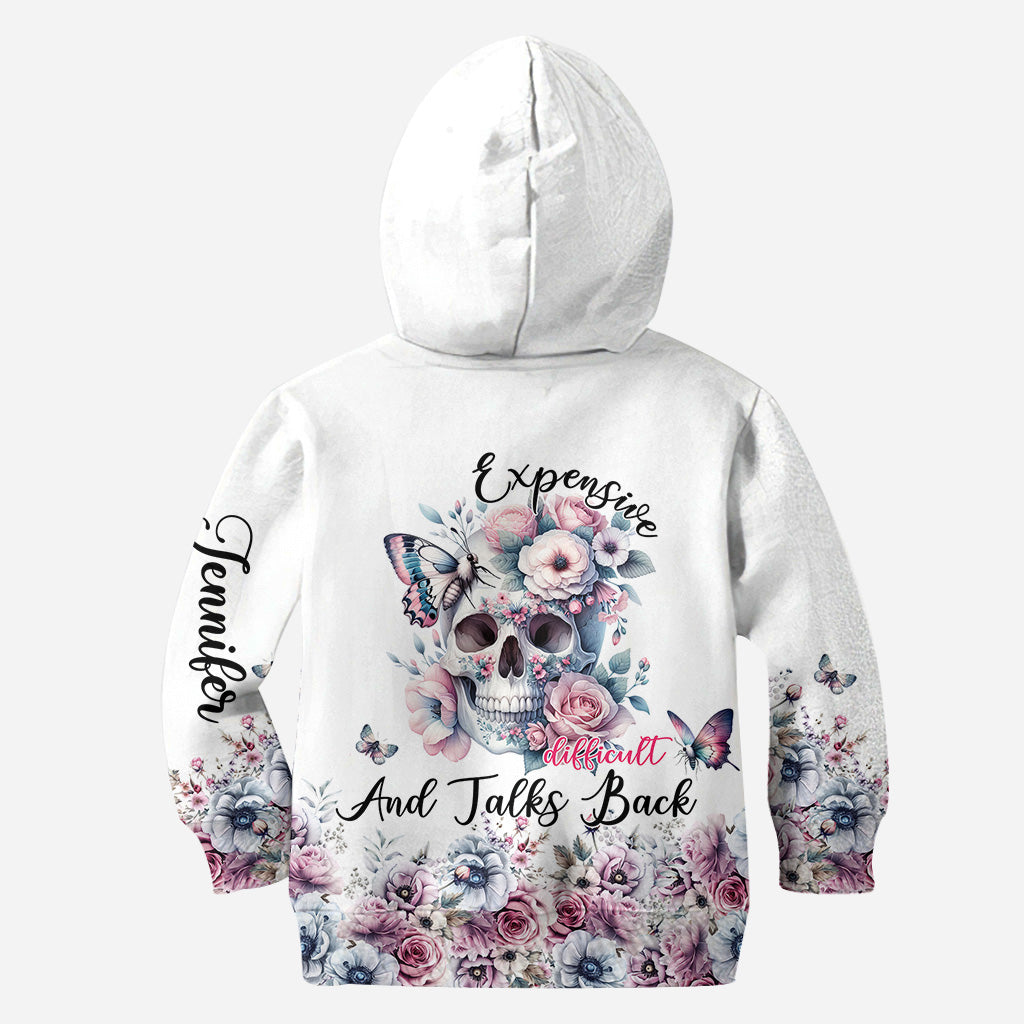 Floral Skull - Personalized Skull Hoodie and Leggings