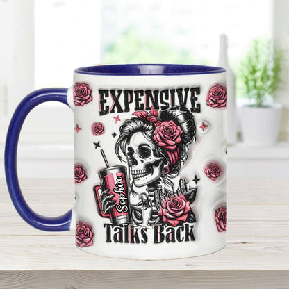 Floral Skull - Personalized Skull Accent Mug