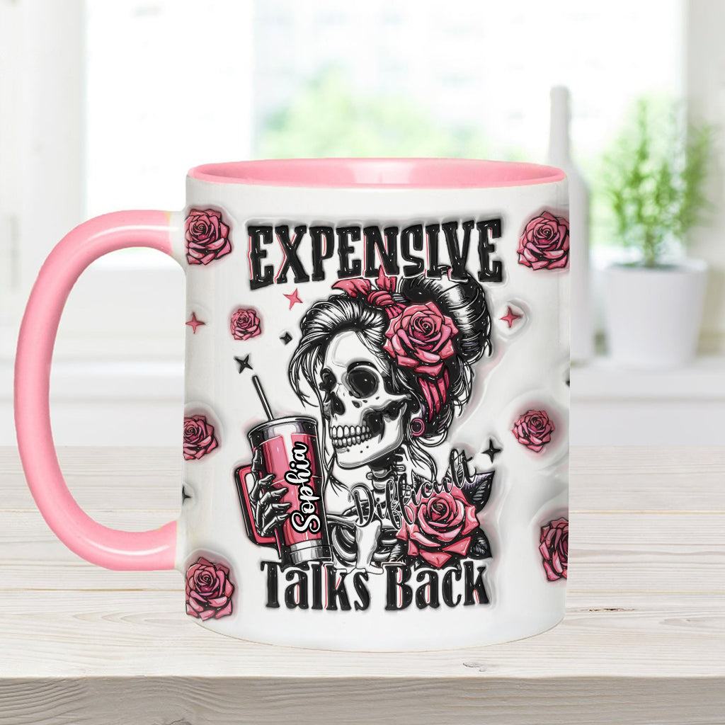 Floral Skull - Personalized Skull Accent Mug