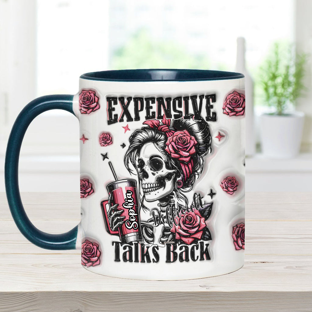 Floral Skull - Personalized Skull Accent Mug