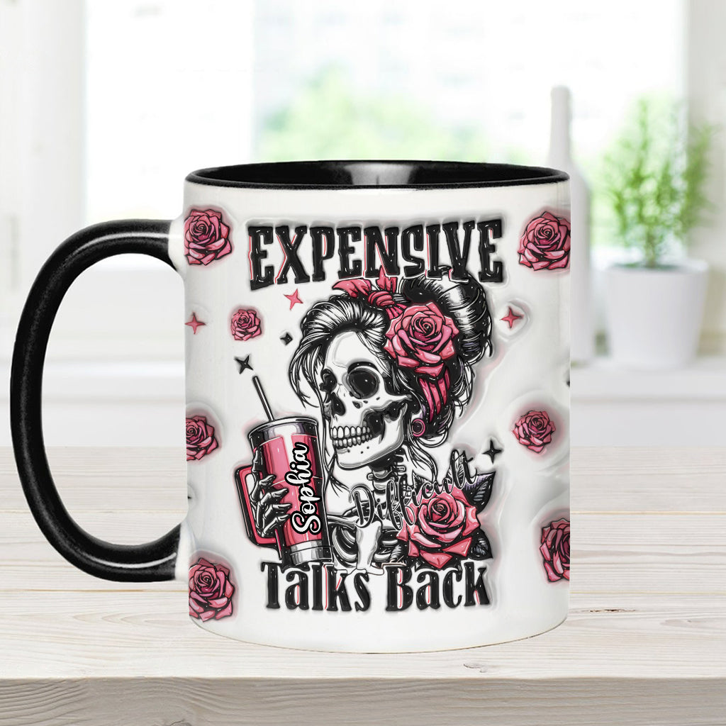 Floral Skull - Personalized Skull Accent Mug