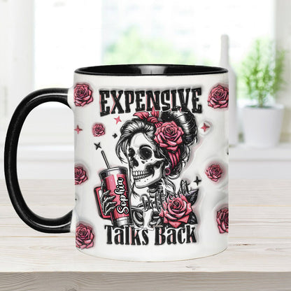 Floral Skull - Personalized Skull Accent Mug