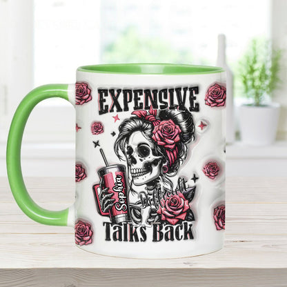Floral Skull - Personalized Skull Accent Mug