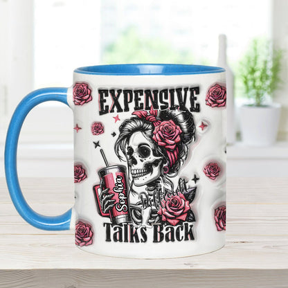 Floral Skull - Personalized Skull Accent Mug