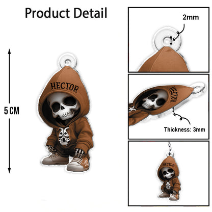Stylish Skeleton - Personalized Skull Custom Shaped Keychain