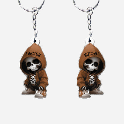 Stylish Skeleton - Personalized Skull Custom Shaped Keychain