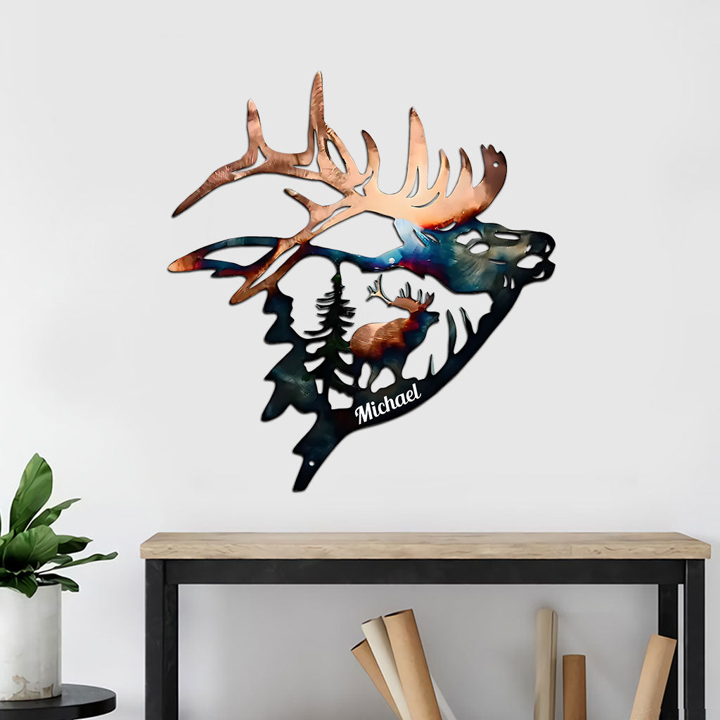 Love Hunting - Personalized Hunting Cut Metal Sign