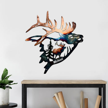 Love Hunting - Personalized Hunting Cut Metal Sign