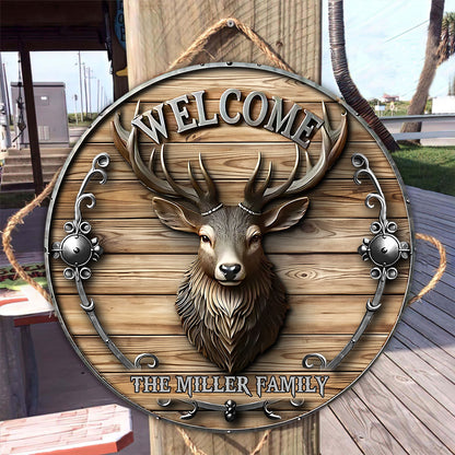 Love Hunting - Personalized Hunting Round Wood Sign