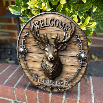 Love Hunting - Personalized Hunting Round Wood Sign