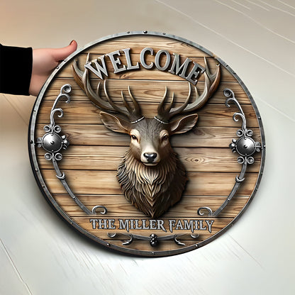Love Hunting - Personalized Hunting Round Wood Sign