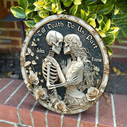 You And Me We Got This - Personalized Skull Round Wood Sign