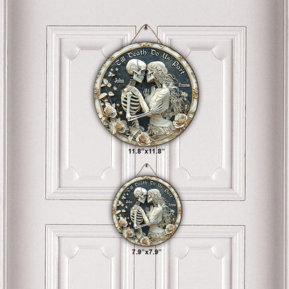 You And Me We Got This - Personalized Skull Round Wood Sign