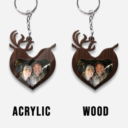 Enjoy The Hunt But Find Your Way Back To Me - Hunting gift for girlfriend, boyfriend, husband, wife - Personalized Keychain