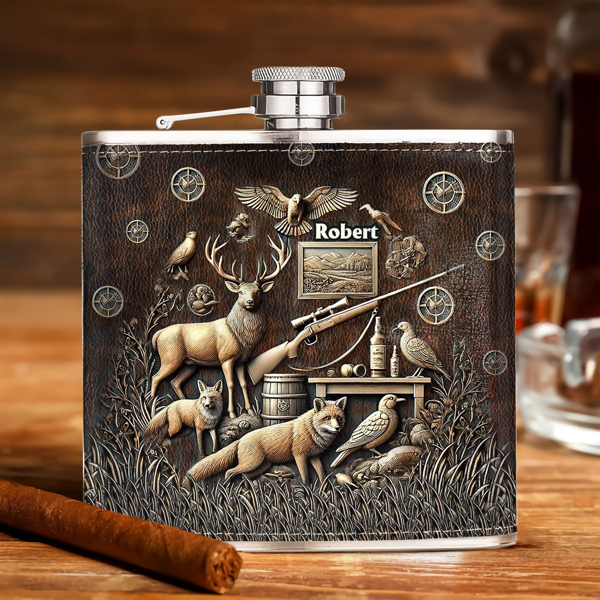 Best Hunter Ever - Personalized Hunting Hip Flask