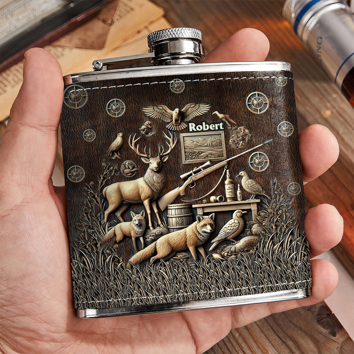 Best Hunter Ever - Personalized Hunting Hip Flask