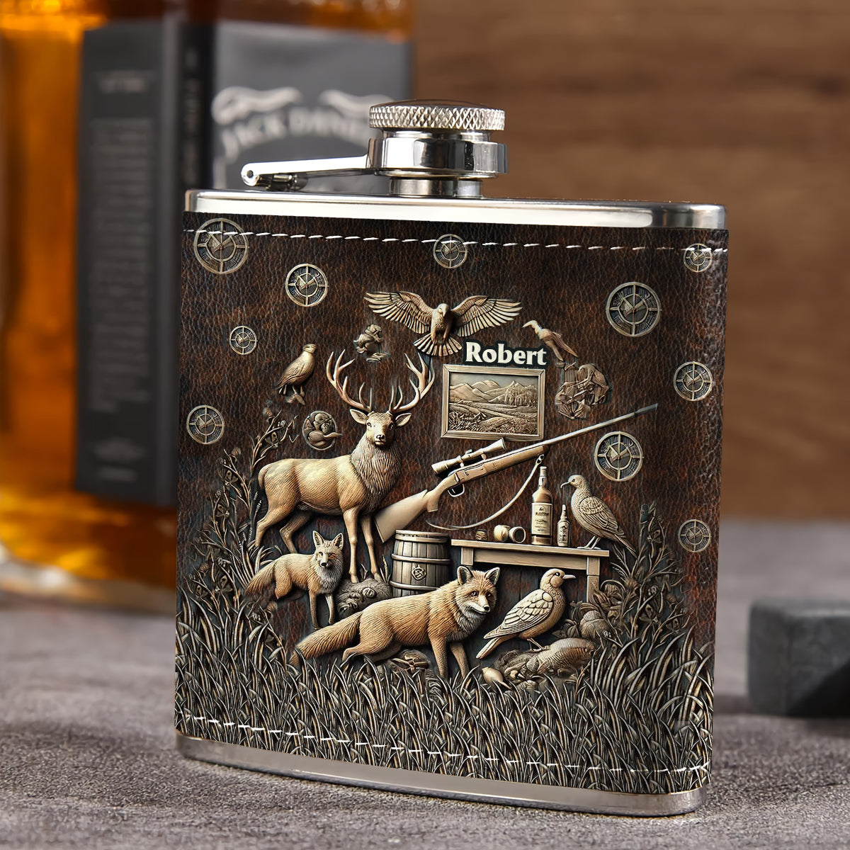 Best Hunter Ever - Personalized Hunting Hip Flask