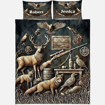 Best Hunter Ever - Personalized Hunting Quilt Set