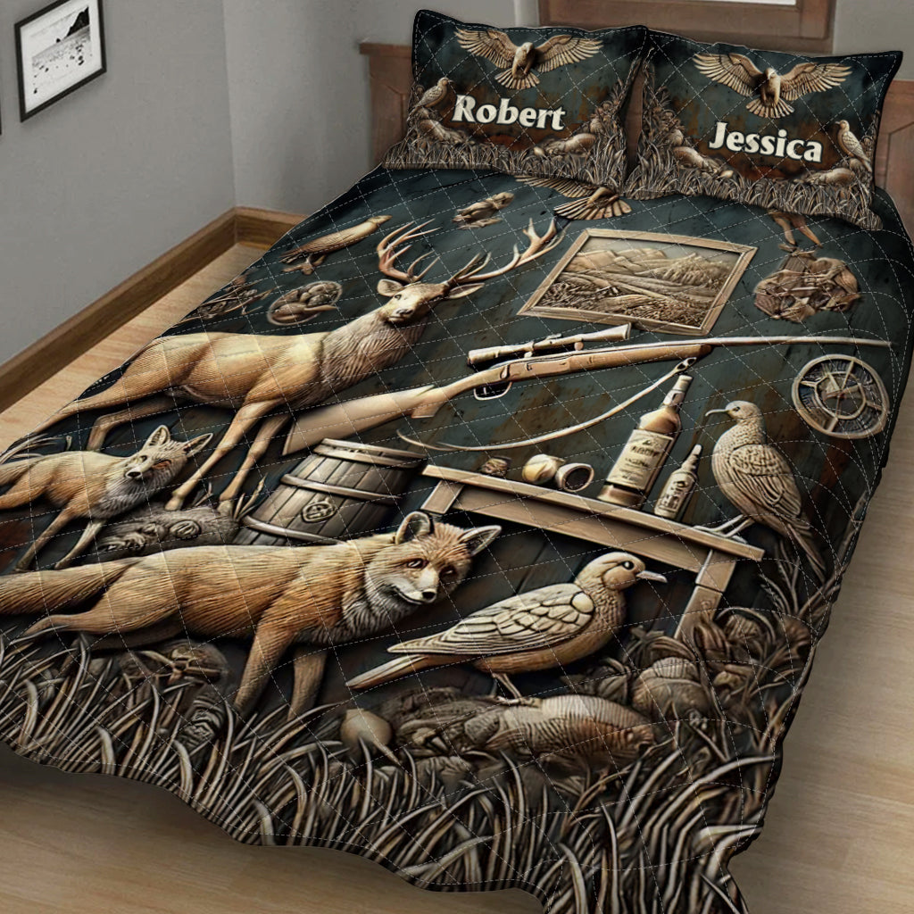 Best Hunter Ever - Personalized Hunting Quilt Set