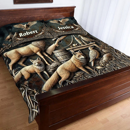 Best Hunter Ever - Personalized Hunting Quilt Set