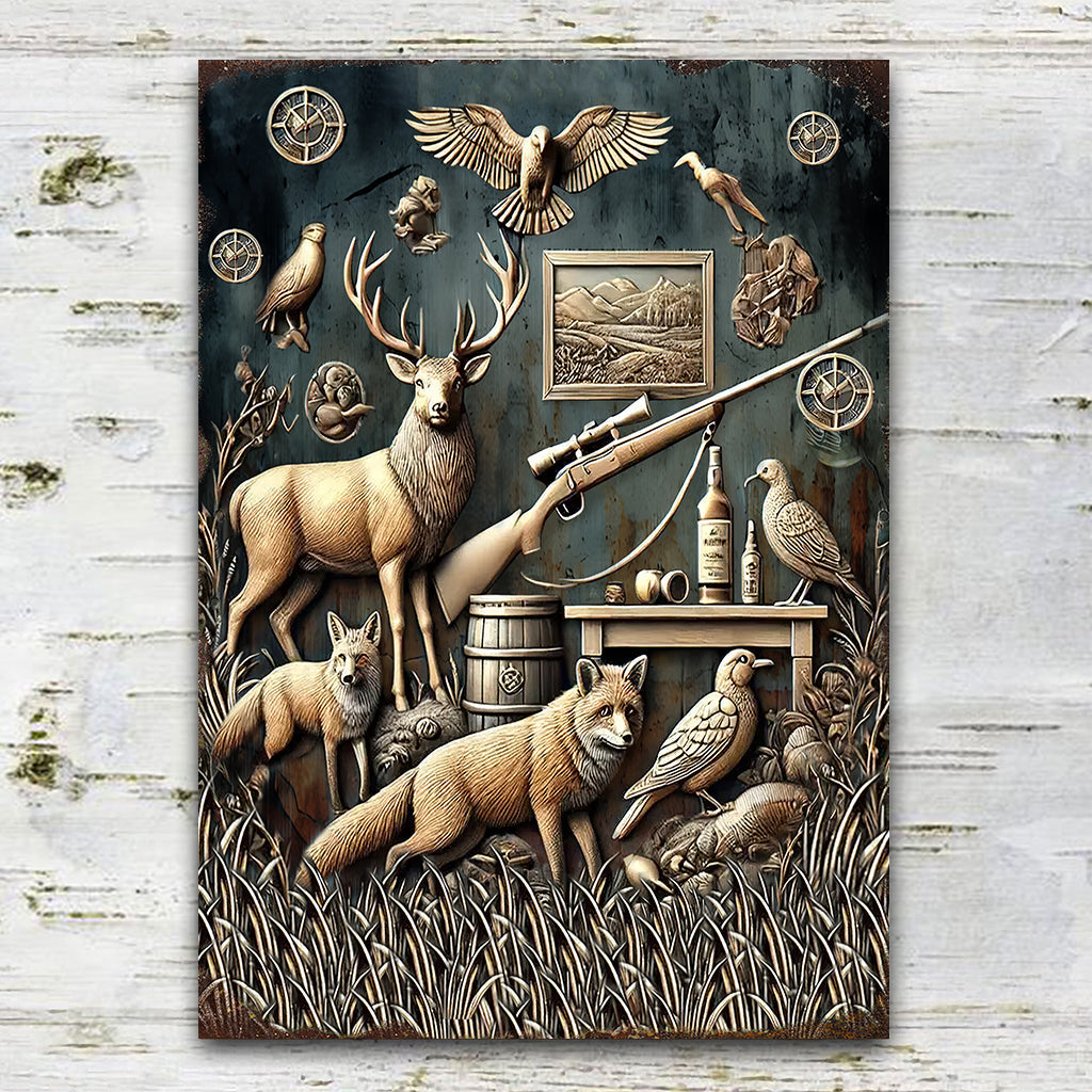 Love Hunting - Personalized Hunting Rectangle Metal Sign