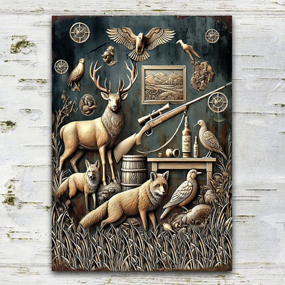 Love Hunting - Personalized Hunting Rectangle Metal Sign