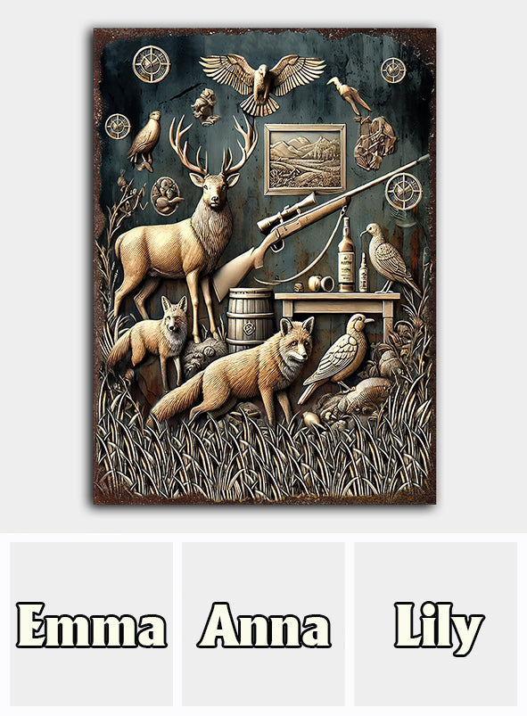 Love Hunting - Personalized Hunting Rectangle Metal Sign