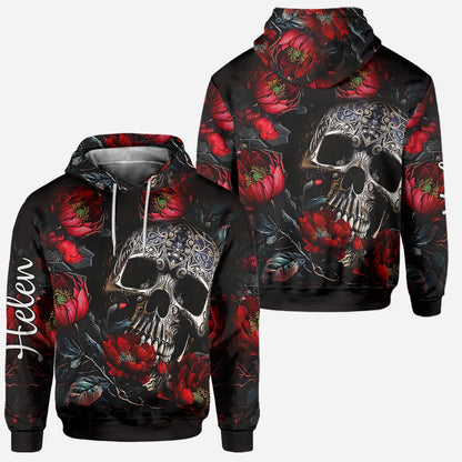 Skull And Roses - Personalized Skull Hoodie and Leggings