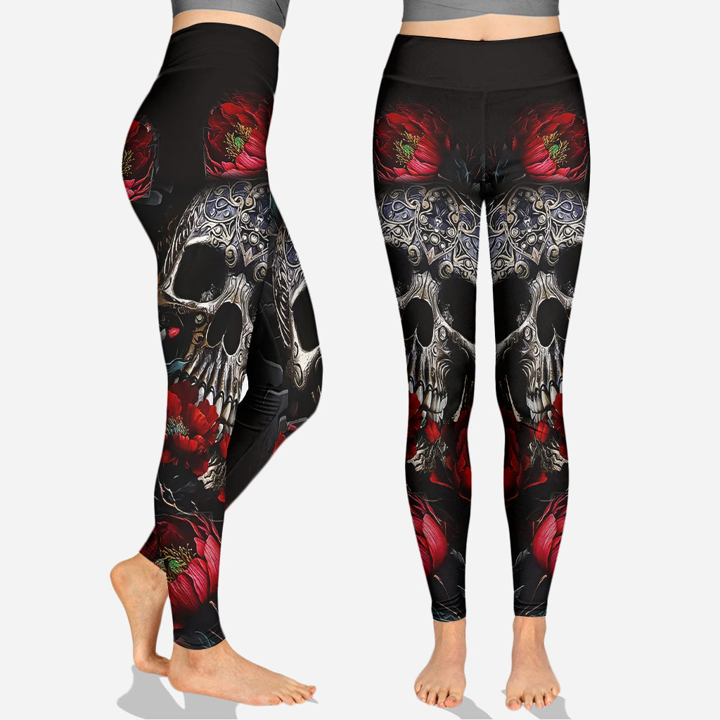 Skull And Roses - Personalized Skull Hoodie and Leggings
