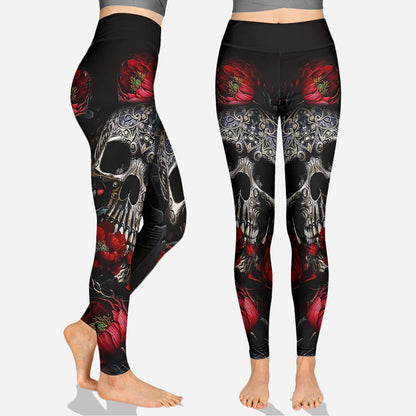 Skull And Roses - Personalized Skull Hoodie and Leggings